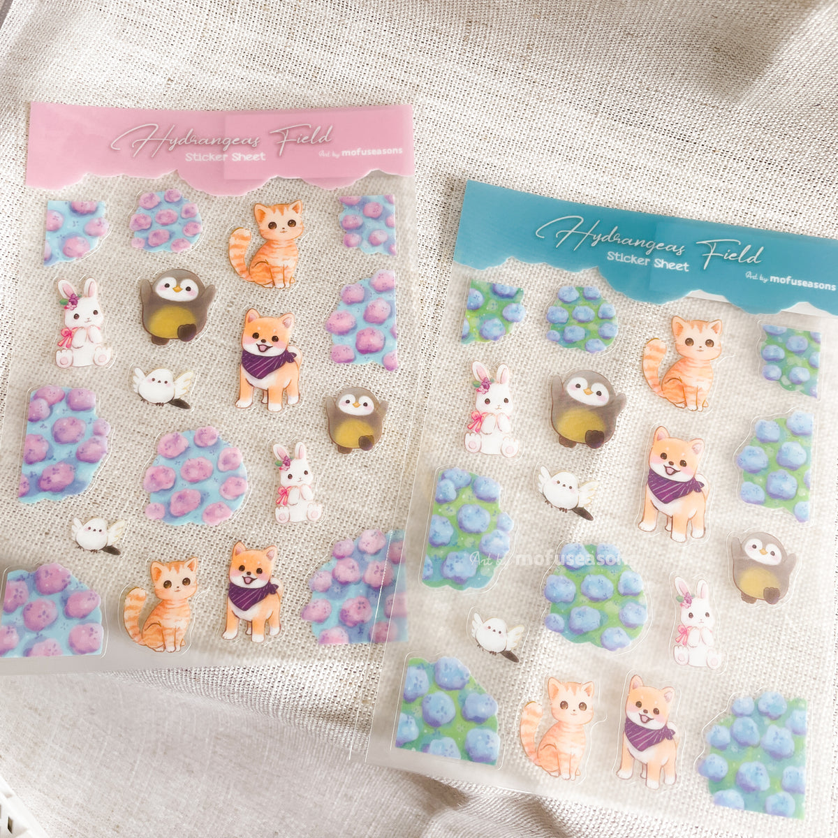 Hydrangeas Field: Clear Sticker Sheet – mofuseasons